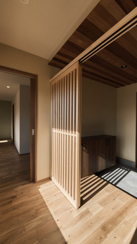 心地よく暮らす、つかず離れずの和モダン二世帯住宅